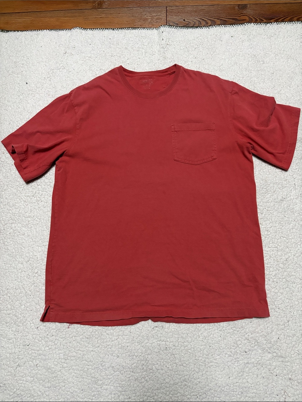 Men's Pocket Crewneck Tee in Faded Red